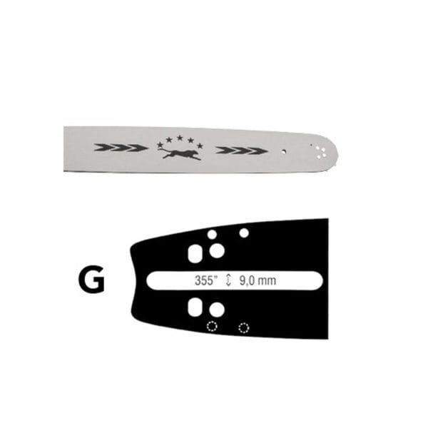 Barra per motosega Errezeta passo 3-8 spessore 1.5 mm da 68 maglie