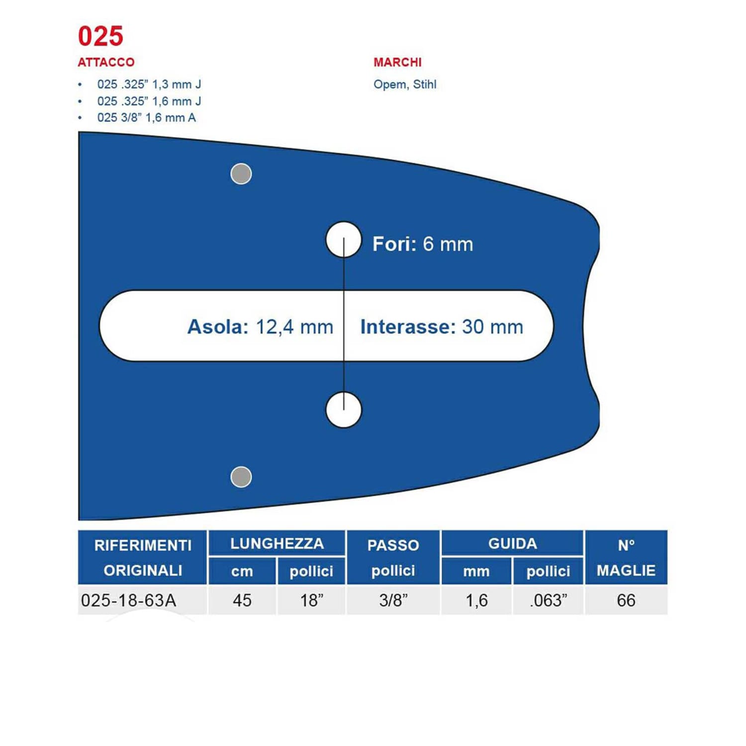 Barra-per-motosega-Maya-passo-3-8-spessore-1.6-mm-da-66-maglie Barra per motosega Maya passo 3-8 spessore 1.6 mm da 66 maglie - immagine 1