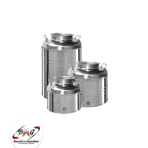 Contenitore in Acciaio Inox 30 litri per Olio o Vino predisposto per rubinetto
