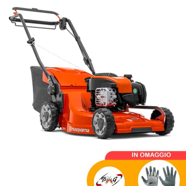 Rasaerba Husqvarna LC347V regolazione altezza di taglio e raccolta posteriore