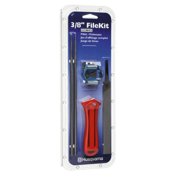 Set Lime Husqvarna 3-8 dotato tondini da 5.5 mm lima piatta manico e riscontro