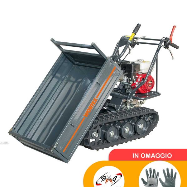 Motocarriola Wortex a benzina SFH300 sponde apribili e motore Honda