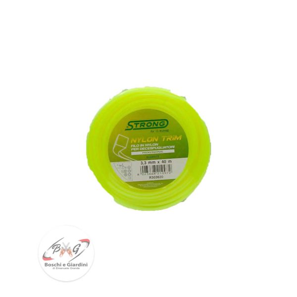 Filo per decespugliatore quadrato da 40 mt con diametro da 3.3 mm