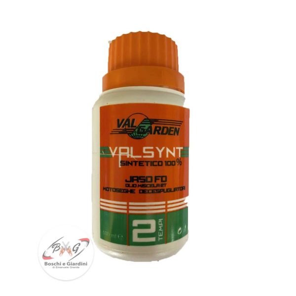 Olio miscela sintetico Valgarden da 100 ml per motoseghe e decespugliatori