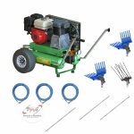 Motocompressore Minelli con motore Honda GX200 3 aste-3 pettini e 3 tubi