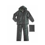 Impermeabile poliestere verde-giacca e pantalone
