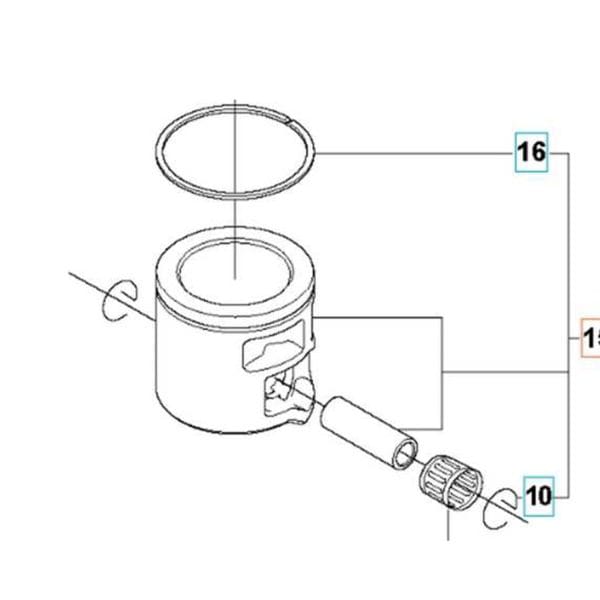 Pistone completo per motosega Husqvarna 560-562XP da S/N 20141400001