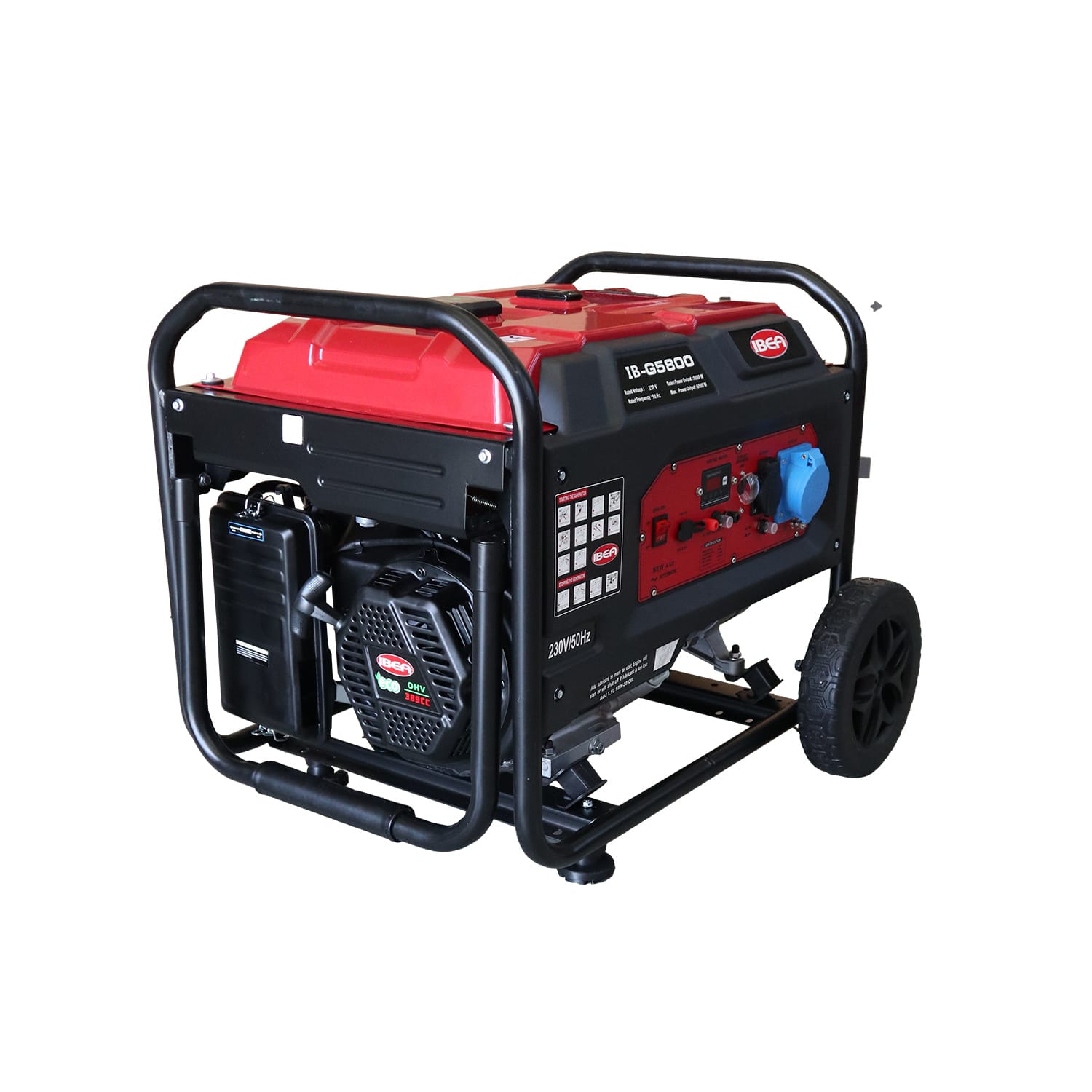 Generatore-Ibea-G5800-da-5,5-kW-cilindrata-da-389-cc--dotato-di-kit-trolley Generatore Ibea G5800 da 5,5 kW-cilindrata da 389 cc- dotato di kit trolley - immagine 1