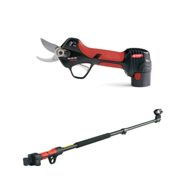 Kit forbice Blue Bird 23-25 Faster con prolunga Ep 22-23 con 2 batterie e un caricabatteria